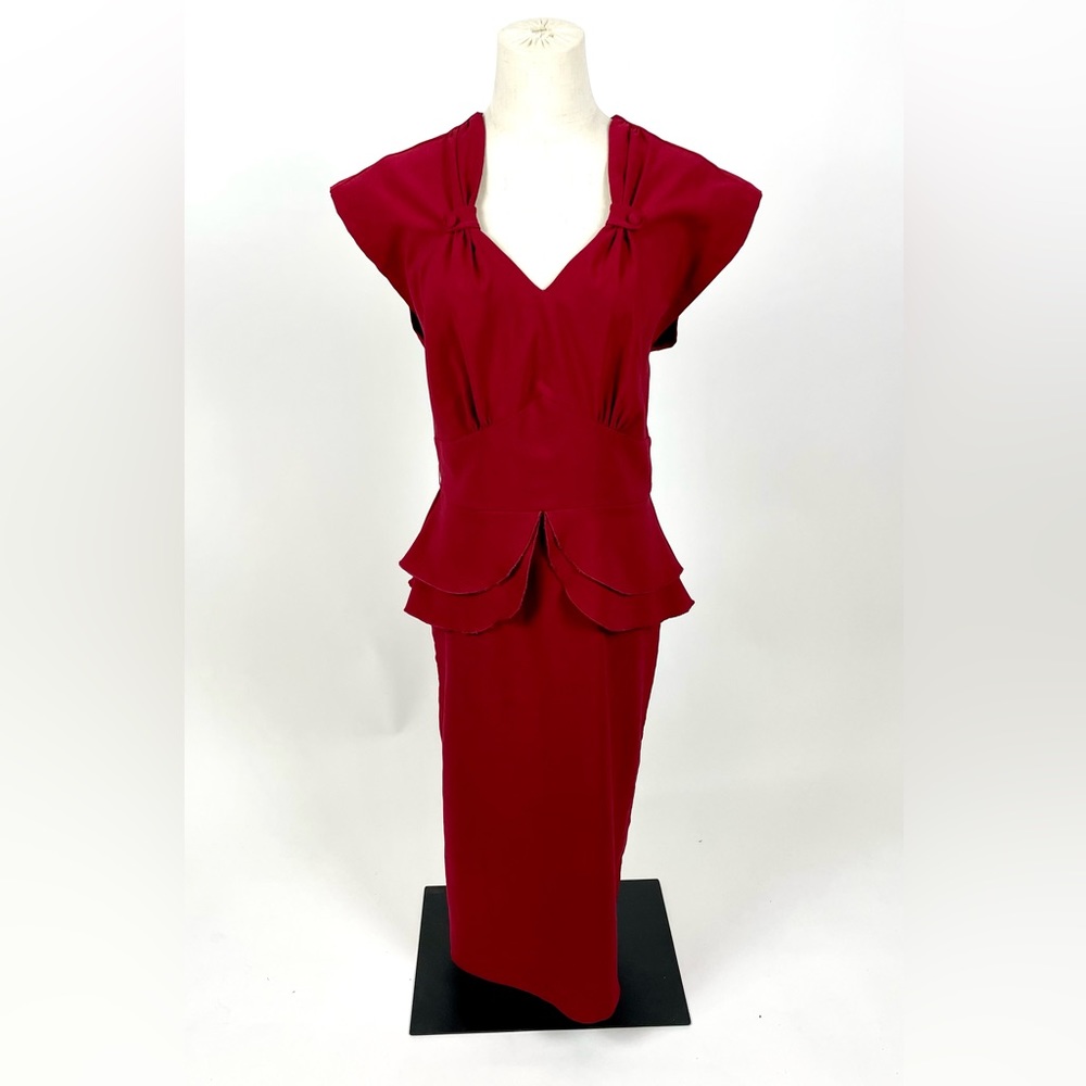 Stop Staring Red Peplum Wiggle Dress Size XL